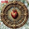 Decorazione Murale in Latta Sacro Cuore Vintage 2D Decorazione Religiosa Oro Rosso Regalo Spirituale