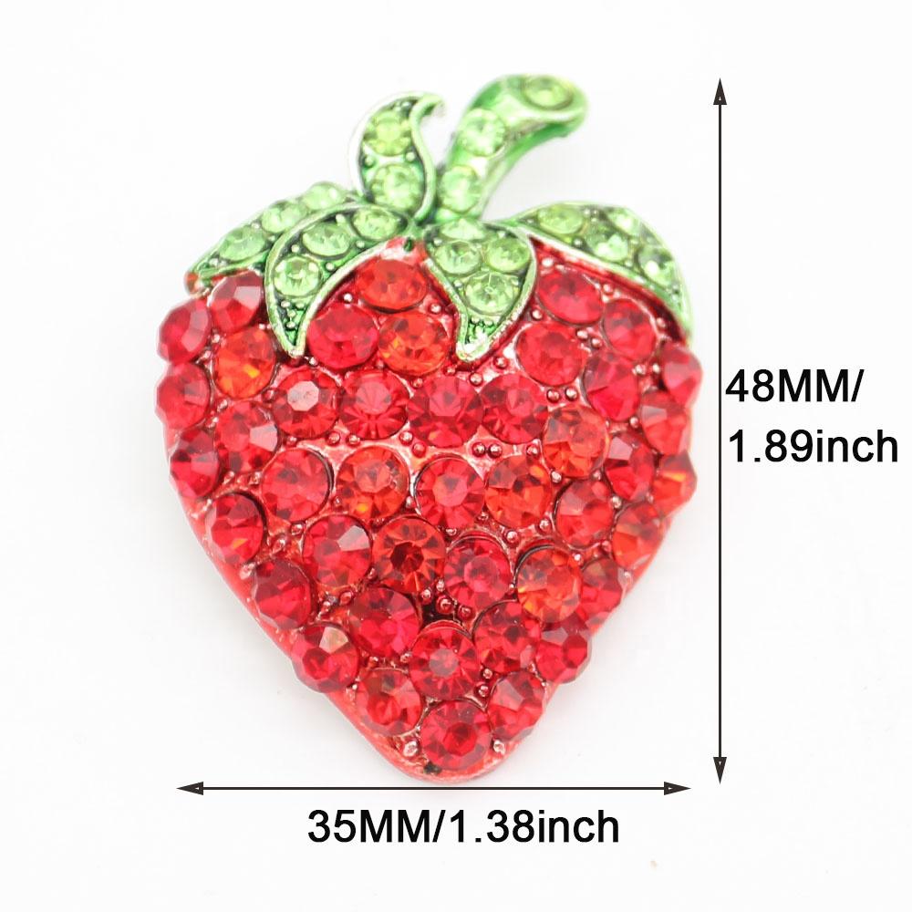 Alloy Crystal Fruit Strawberry Pendants Rhinestone Red Strawberry Charm Pendant for Women's Necklace/Keychain Cute for Gifts