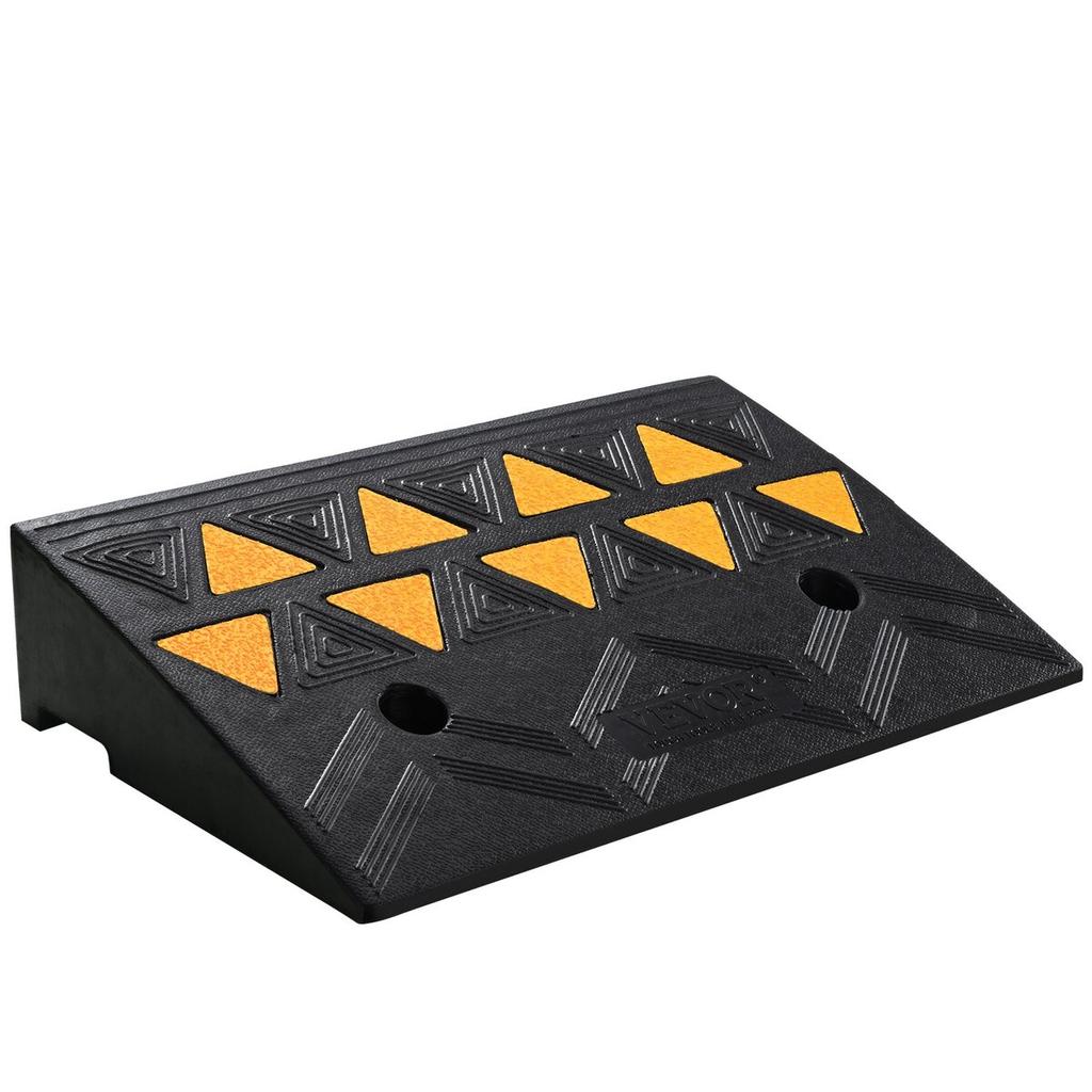 Rubber Curb Ramp 4.25" Rise Height Sidewalk Curb Ramp, 11.8" Width 19.7" Length Driveway Ramp for Curb, 15T Heavy Duty Rubber Ramp for Forklifts,