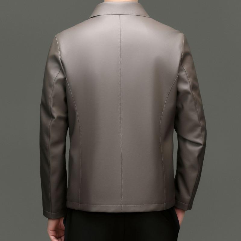 Men's Genuine Leather Jackets Men's New Autumn and Winter Dad Clothes Middle-aged Men's Leather Jackets