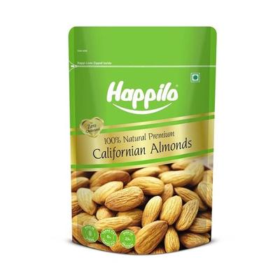 Happilo %100 Doğal Premium Kaliforniya Bademleri 200 gr Kurutulmuş | Badam Giri | Lif Bakımından Zengin ve Bağışıklığı Güçlendiren | Gerçek Kuruyemişler | Glutensiz ve Sıfır Kolesterol