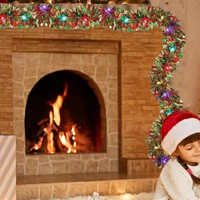 Christmas Tree Garland Led Light Christmas Streamers Ornaments Tinsel Garland With Led Lights Shiny Twist Christmas Decor Batter
