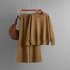 Wind Women's Suit Autumn and Winter New Round Neck Loose Knitted Sweater Casual Wide-leg Pants Two-piece Set