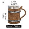 Large Capacity Beer Mugs For Outdoors Use With Retro Woodgrain Finish Nonrust Steel Insulated Cup Thermal Resin Construction