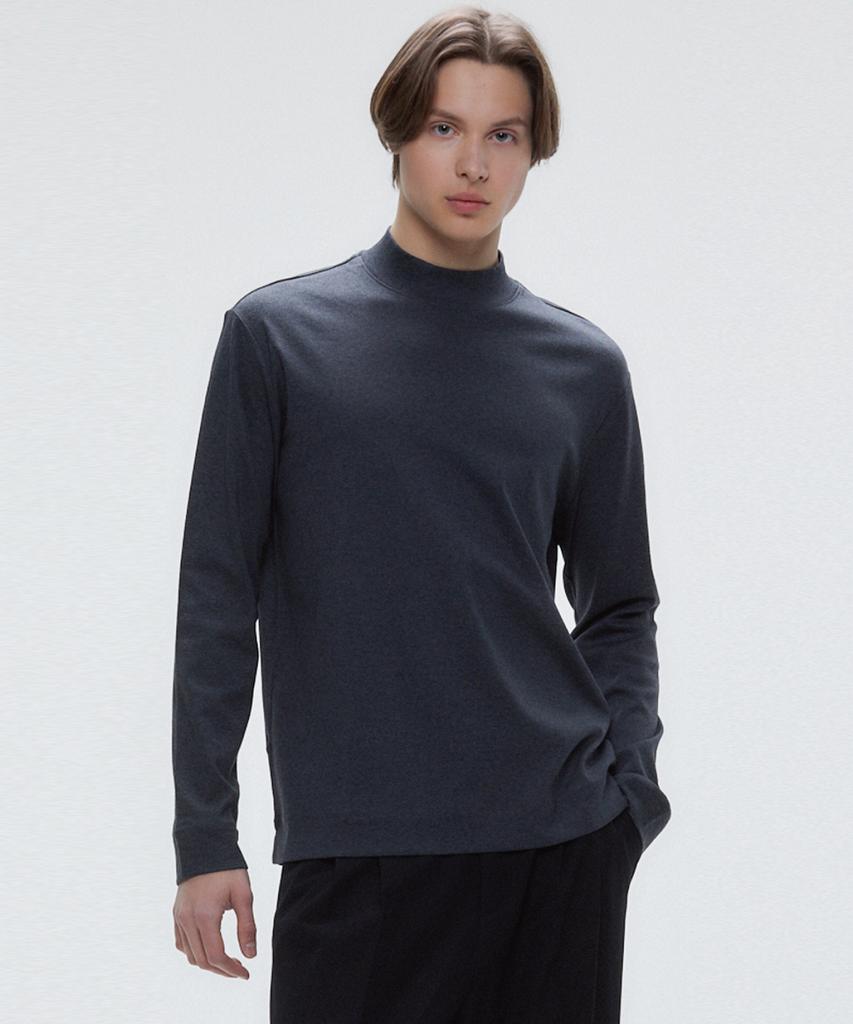 YJACK M_Rib Mock Neck Slim Fit Long Sleeve T-Shirt Mrt1314L (B Type)