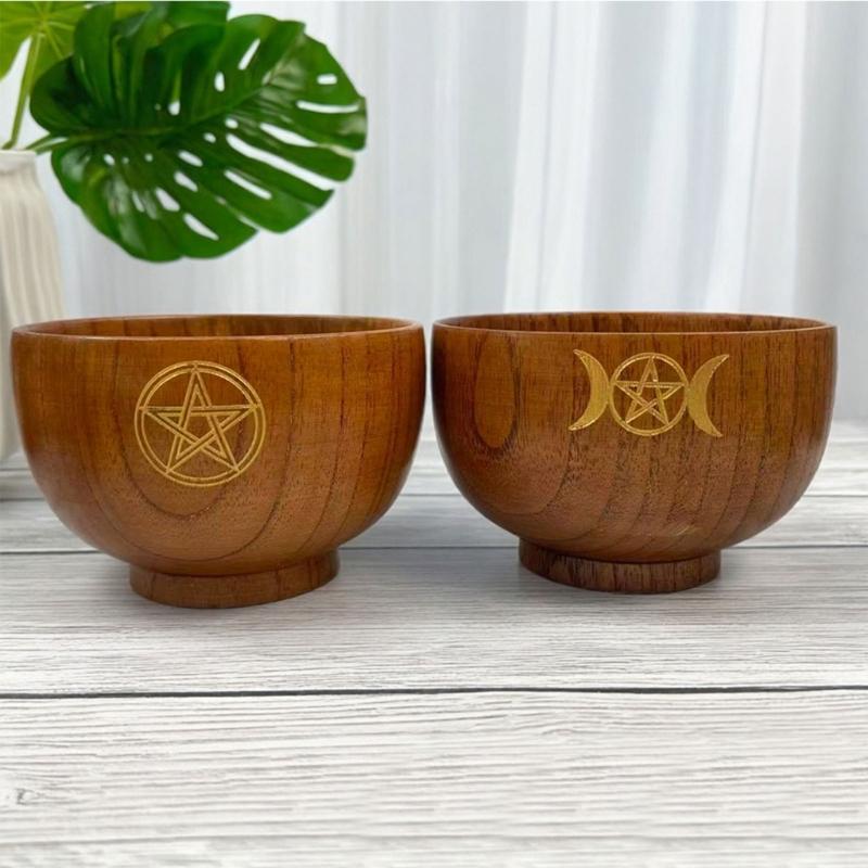 Wood Bowls Ritual Tableware Board Game Divination Astrological Tool Altar Bowl Decoration Witchcraft Props Supply
