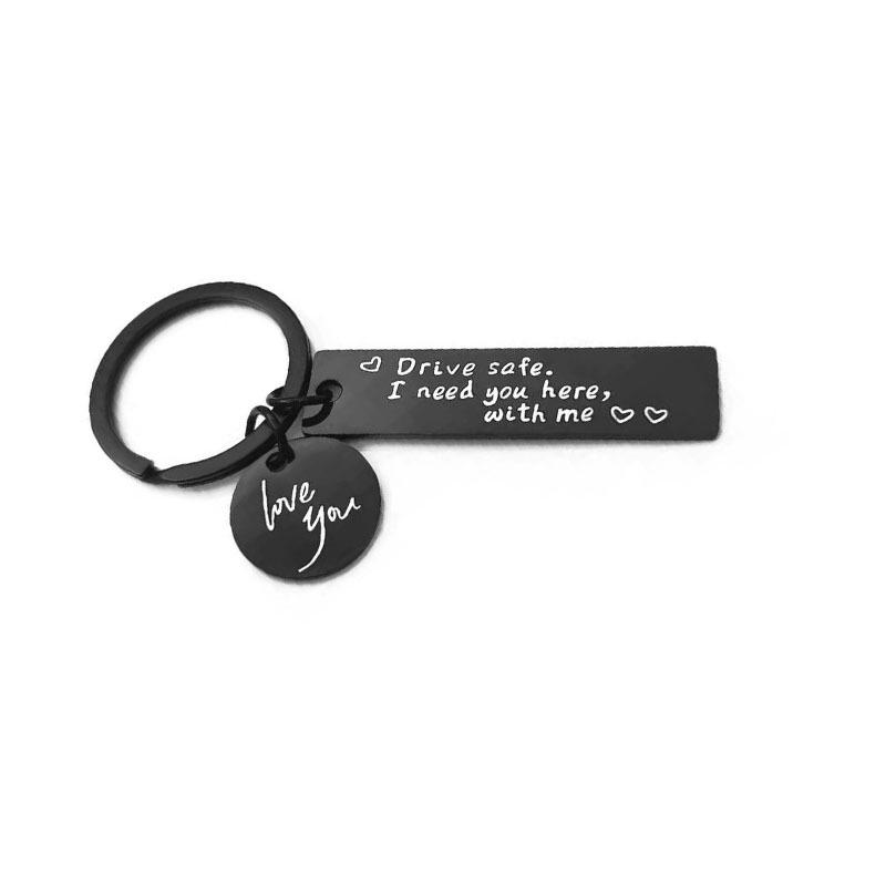 Stainless Steel 'Drive Safe' Engraved Keychain - Creative Holiday Gift