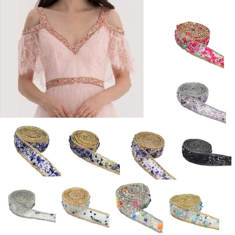 1.1Yard Sparkling Rhinestones Ribbon for Birthday Wedding Decorations Rhinestones Ribbons for Cake Candle Decoration