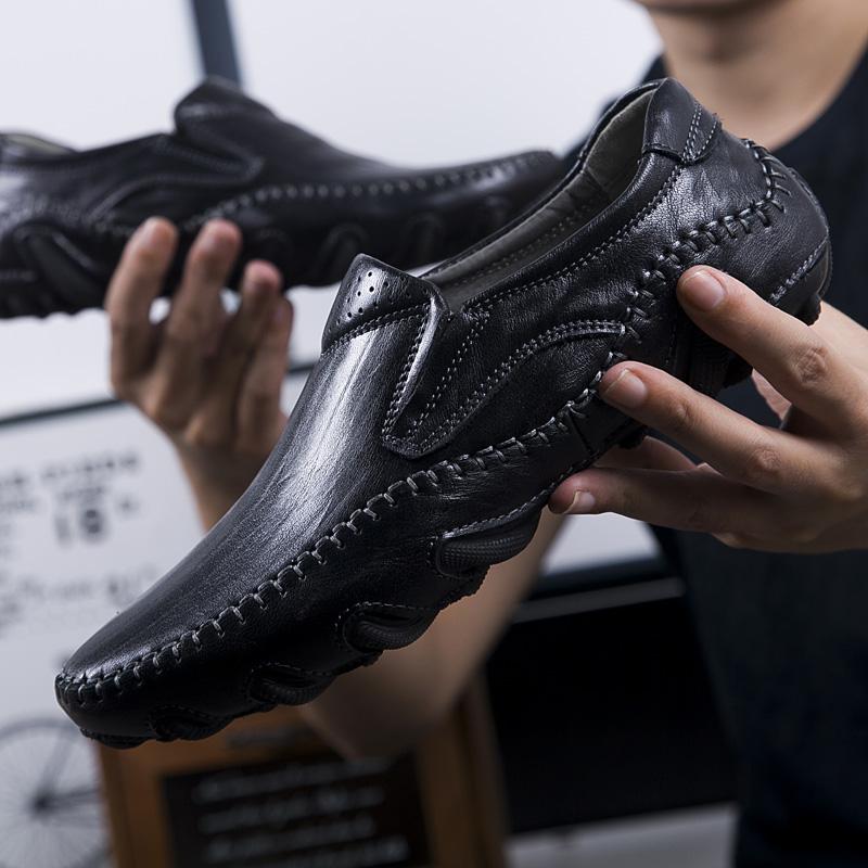 Big Size 38-46 Male Footwear Genuine Leather Handmade Men'S Shoes Casual Sneakers Men Summer Autumn Vintage Men Loafers Driver