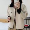 Autumn and Winter New Women's Fresh Double-sided Woolen Tops Color Matching Casual Fashion Short Woolen Imitation Mink Jackets Trendy
