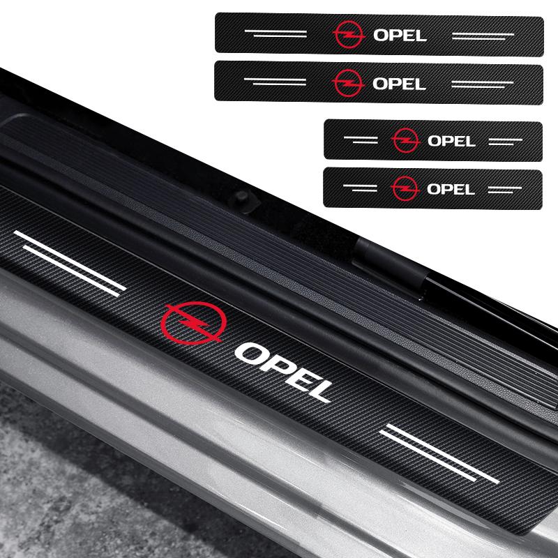 Car Door Sill Scuff Plate Decor Carbon Fiber Stickers  For Opel Corsa