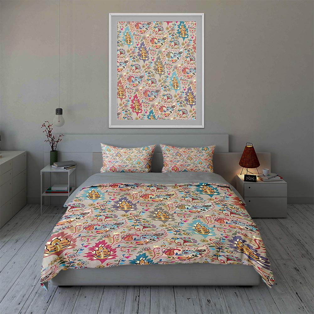 Floral, colorful, intricate Bedding Duvet cover sets Duvet covers Pillowcases gifts (1 * Duvet Cover 2 * Pillowcases, without duvet insert)