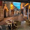 European Italy Wallpaper Street Town Landscape Fresco Restaurant Cafe Backdrop Interior Mural Home Decor