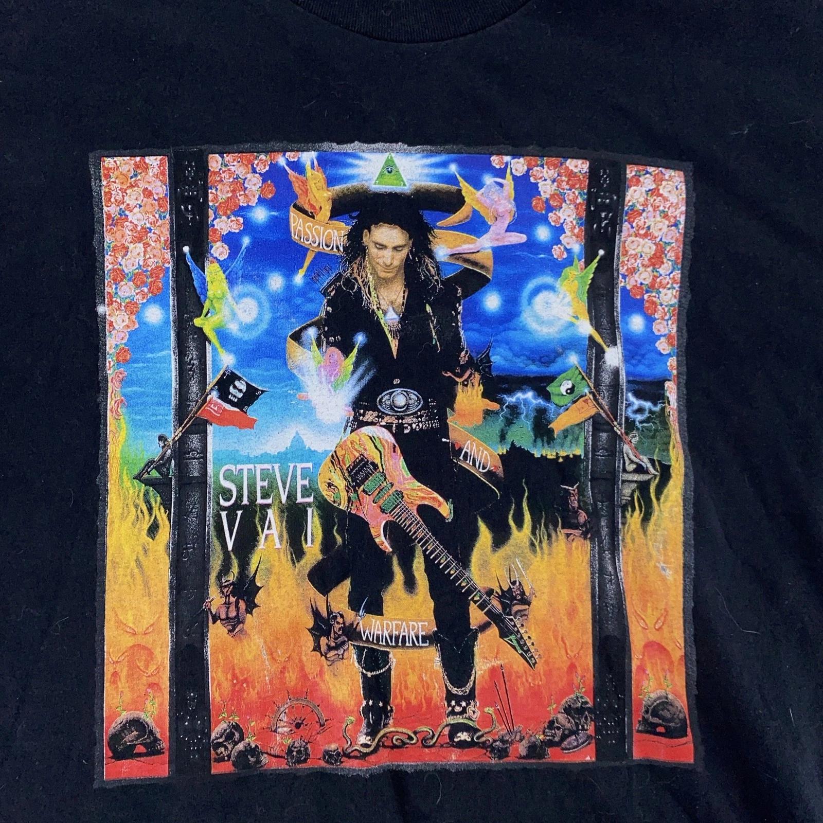 Vintage Steve Vai Shirt Medium Passion And Warfare Album Art Rock 90s Tee XL