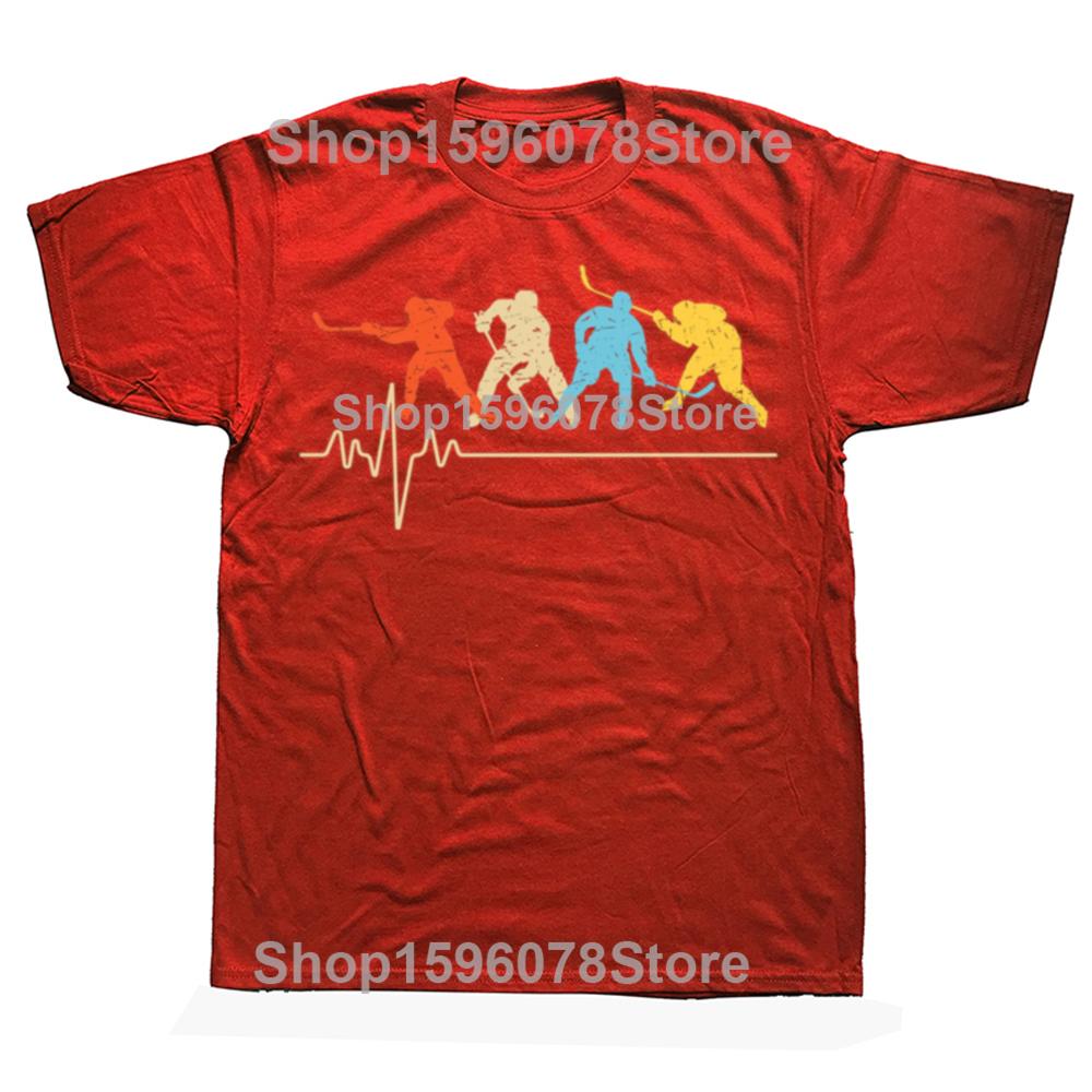 

Забавные графические футболки с изображением сердцебиения и хоккея для мужчин и женщин, 100% хлопок, с юмором, уличная одежда, футболка с коротким рукавом, унисекс S
