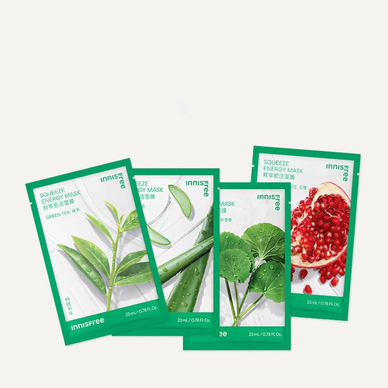 Innisfree mask, soothing, moisturizing, dry skin, combination skin, normal skin, 20 pieces/40 pieces Green Tea Energy Mask-10 pieces/box2