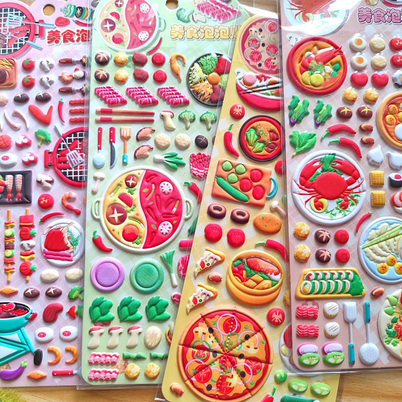 4 Stück appetitliche Food-Blasensticker - Mehrere Stile, DIY-Sticker für Kinder, Perfekt für Notizbücher BulingBulingStickers Store