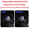 QC 3.0 Dual USB Car Charger 12V 24V Waterproof 18W Fast Charging Marquee Light LED Voltmeter ON OFF Switch Color Display Car-charger Adapter
