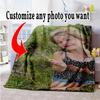 Customize Photos Personalized Picture Blanket Multi-purpose Personalized Blanket Warmthful Decor Perfect for Home Decor Chair Livingroom Couch