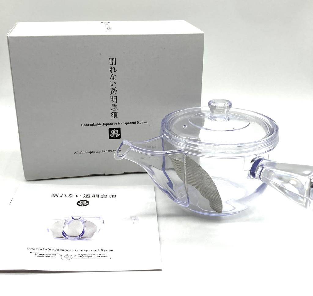 Unbreakable Transparent Teapot (Clear, with Noguchi Kumataro Tea Garden Exclusive Logo) Includes Tea Brewing Instructions Leaflet Made in Japan