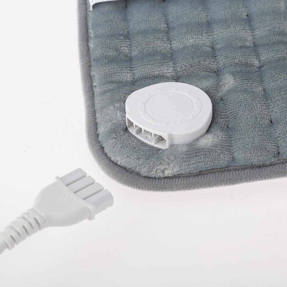 Electric Heating Pad Grey 30 * 60cm 100W Flannel Moist Dry Therapy Auto Shut Off Washable for Shoulder Back Pain Cramp 1 Piece