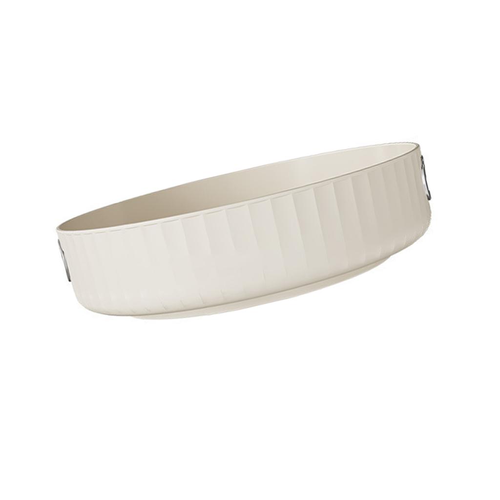 Creamy White Rotatable Round Tray Countertop Multi Purpose Storage Tray Rotating Storage Rack