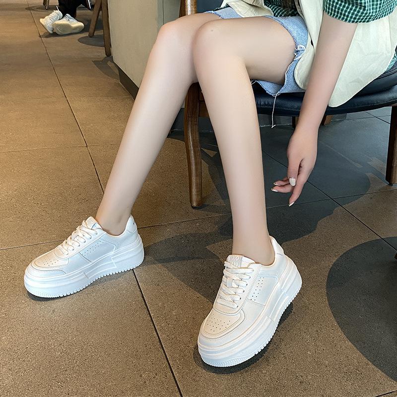 Little white shoes women's ins tide spring new color matching trend fashion board shoes flat single shoes casual sports shoes