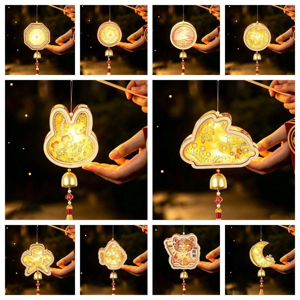 Handmade Fabric Lamp Kit Glowing Mid Autumn Craft Windchime Lantern DIY  Gifts