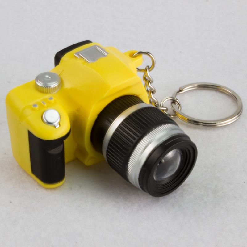 Creative SLR Camera Keychain with LED Light and Sound Pendant Toy