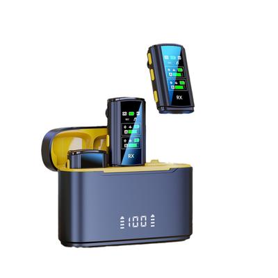 Drahtloses Lavaliermikrofon Digitalanzeige Ladekoffer mit Rauschunterdrückung Dual-Mikrofon