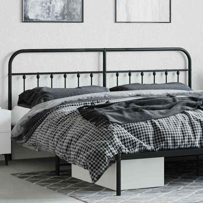 VidaXL Tête de lit métal noir 200 cm 352616