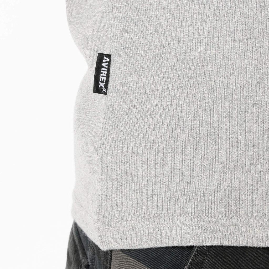 Avirex Daily Rib Henley Neck Tee (Antibacterial and Odor Resistant) Men's Size L, Size 6153482, Black