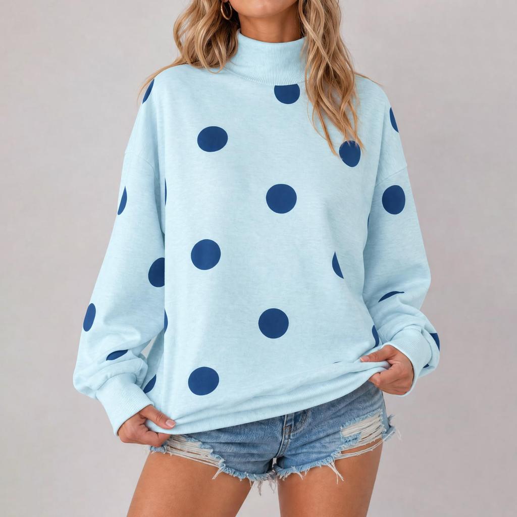 Women's Casual Printed Long Sleeve Crewneck Sweatshirt Top for Daily Wear