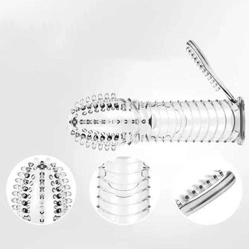 Reusable Sex Toys Special Condoms Men Spike Cock Sleeves Penis Women G Point Stimulation Orgasm Fun Sting Adult Sex Products 18+