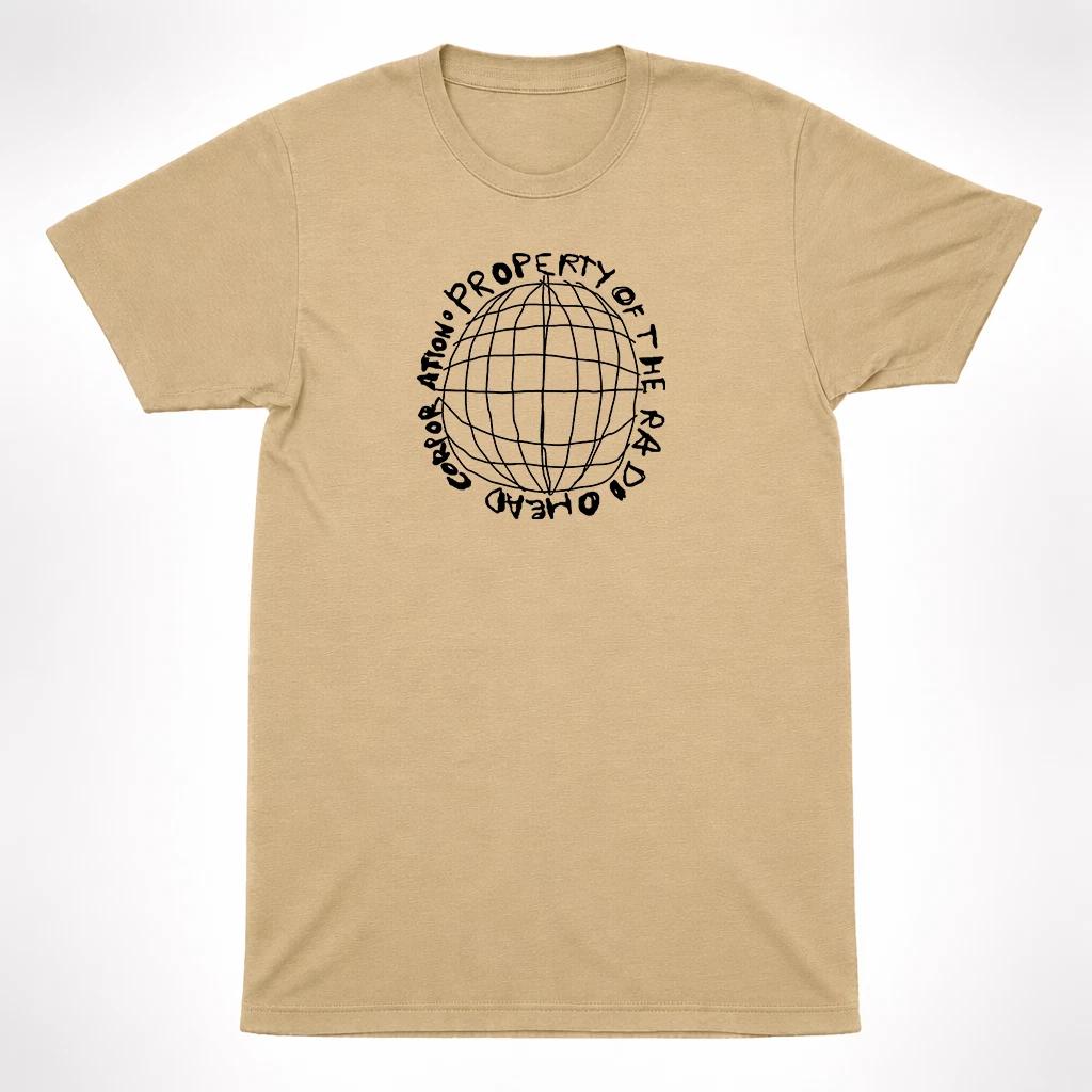 Radiohead Property of the Radiohead Corporation Globe Tan T-Shirt Band Tee 2XL