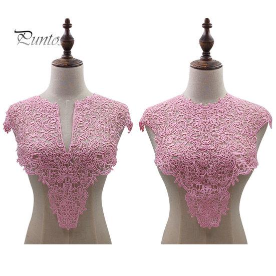Spetsar Fake Collar Brodered Corsage Hollow Design Stora Blommor Avtagbar Fram/Back Krage Spets Applikation Kvinnlig Charm för syaffär
