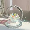 Transparent Crystal Lotus Ornament Stable Base Clear Lotus Flower Collectible  Car Interior