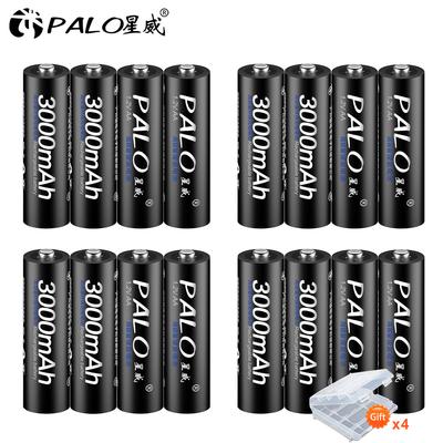 PALO 16ks AA baterie NI-MH 3000mah 1,2V baterie Dobíjecí baterie 2A baterie pro LED svítilnu PALO baterie