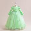 Flower Girl Princess Dress For Weddings Summer Kid Formal Bow Long Gown For School Evening Party Children New Year Cloth DZ752
