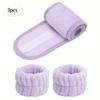 Mommy & Me Snap Headband Kit (3 Pcs), 1 Headband + 2 Wristbands, Ideal for Skincare & Makeup Application