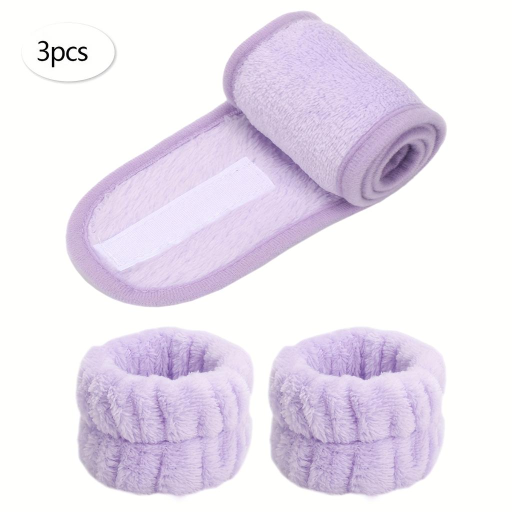 Mommy & Me Snap Headband Kit (3 Pcs), 1 Headband + 2 Wristbands, Ideal for Skincare & Makeup Application