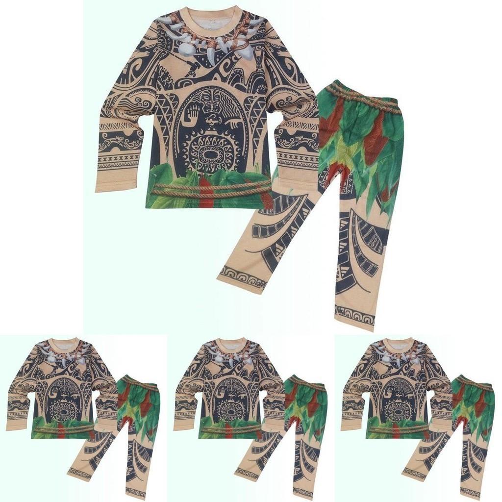 Moana Maui Kids Boy Tshirt And Pants Costume Set Perfect For Halloween And Cosplay