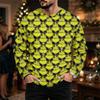 Men's Plus Size Loose Fit Casual Neck Long Sleeve T-Shirt with Christmas Print for Fall and Winter