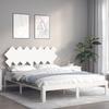 Solid Wood Bed Without Mattress White 140x190 Cm Pine Wood