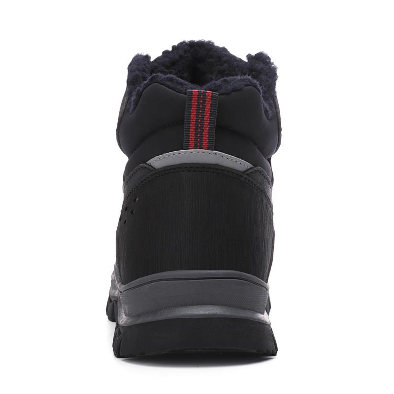 Leather Men Boots Sneakers Warm Fur Snow Boots For Men Winter Work Casual Shoes 2022 Military Rubber Ankle Boots Waterproof