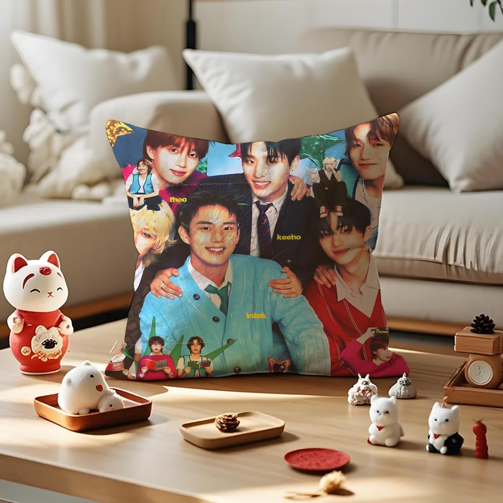 Pop KPOP PPHarmony Cushion Cover Silky Short Plush with Invisible Zipper Dustproof Sofa Pillow Cover for Home Decor