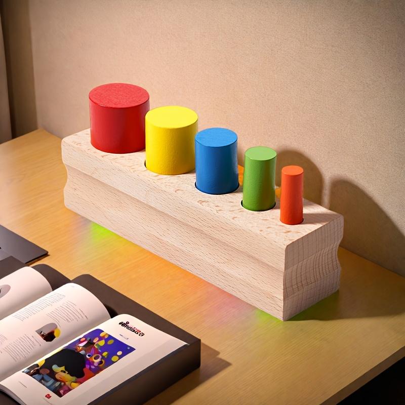 Renkli Çubuklarla Eğitici Ahşap İstifleme Oyunu Mantık Dokunsal Beceri Geliştirme Oyuncak, Renk Tanıma, Problem Çözme Becerilerini Geliştirir,