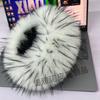 Trendy Winter Balaclava: Faux Raccoon Fur Headwear with Plush Visor and Headband
