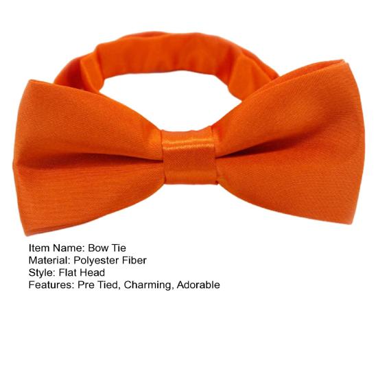 Bow Ties for Boys Solid Color Pre-tied Kids Bow Ties Adjustable Neck Bowtie for Graduation Wedding Party School Casual