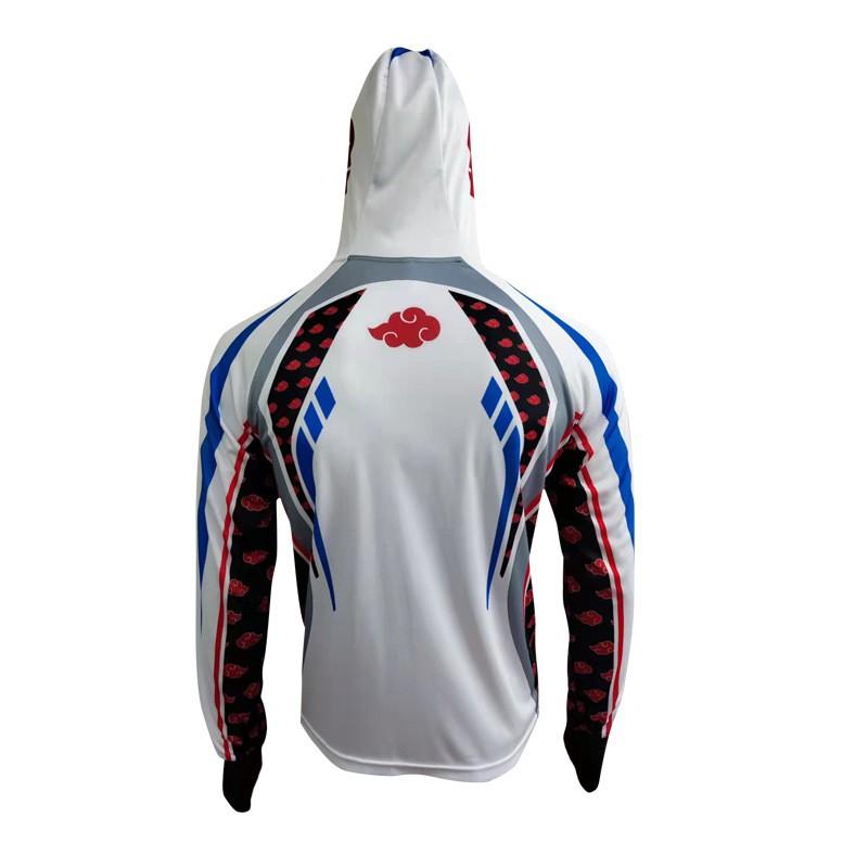 Mens Quick-Dry UV Protection Fishing Shirt With Hooded Collar Outdoor Angling Summer Fall Sports Cycling Jersey
